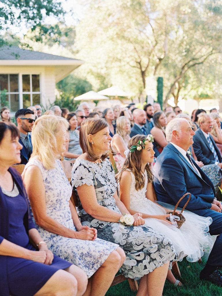 guests at a Napa Valley garden wedding at a private estate